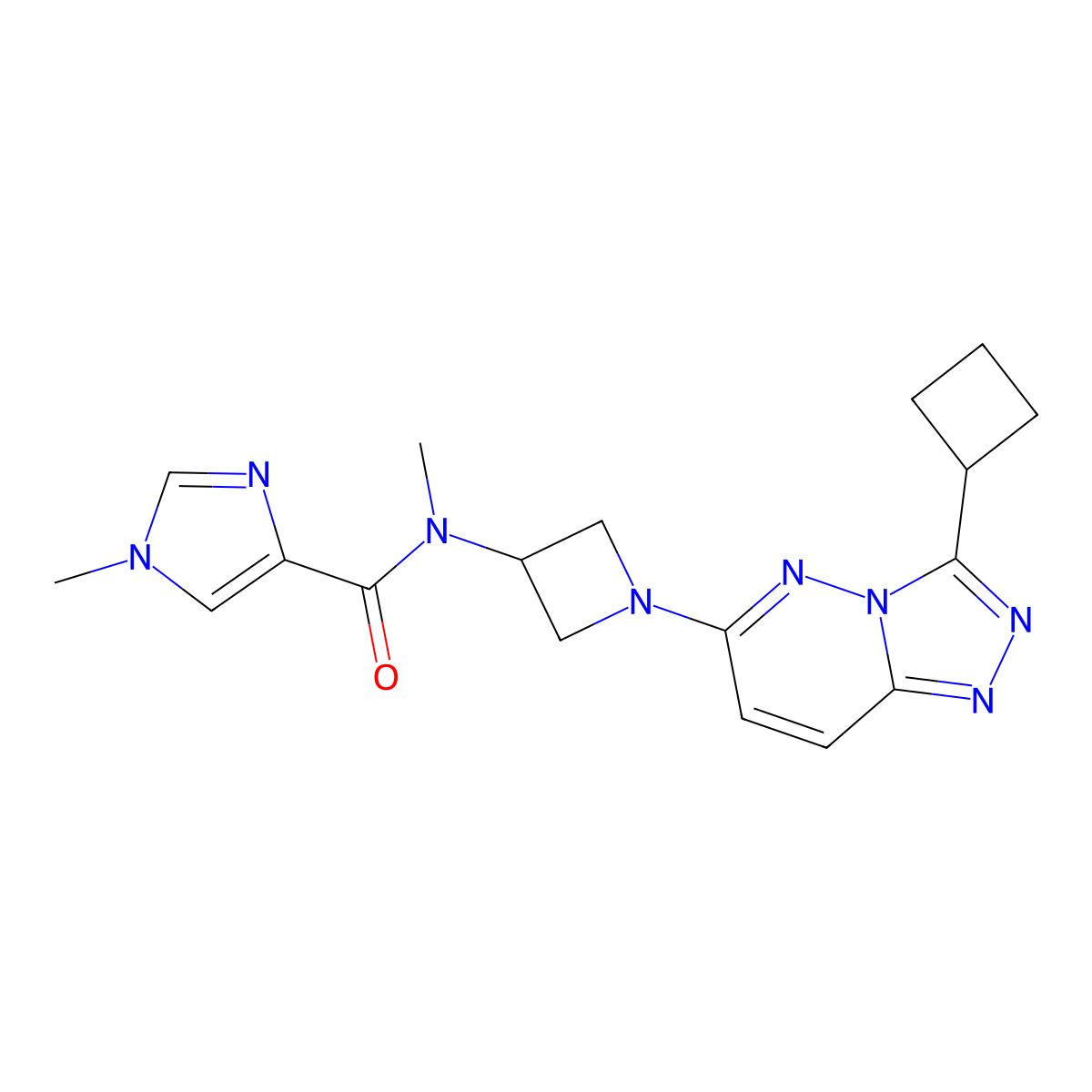 N-(1-{3-cyclobutyl-[1,2,4]triazolo[4,3-b]pyridazin-6-yl}azetidin-3-yl)-N,1-dimethyl-1H-imidazole-4-carboxamide molecular structure, CAS 2319639-97-7