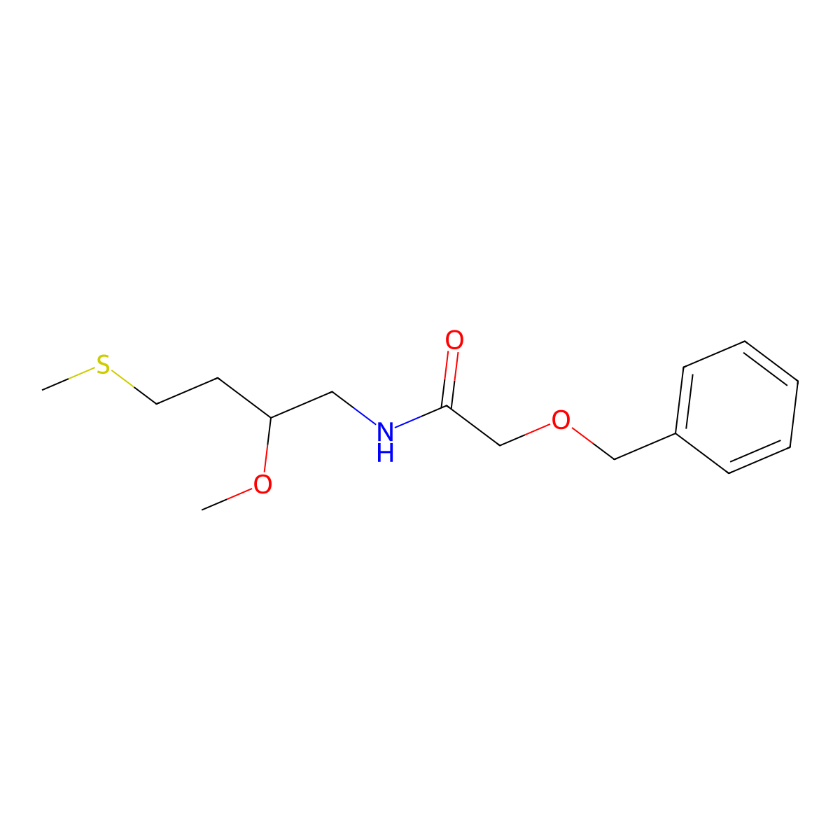 2-(benzyloxy)-N-[2-methoxy-4-(methylsulfanyl)butyl]acetamide molecular structure, CAS 2319640-14-5