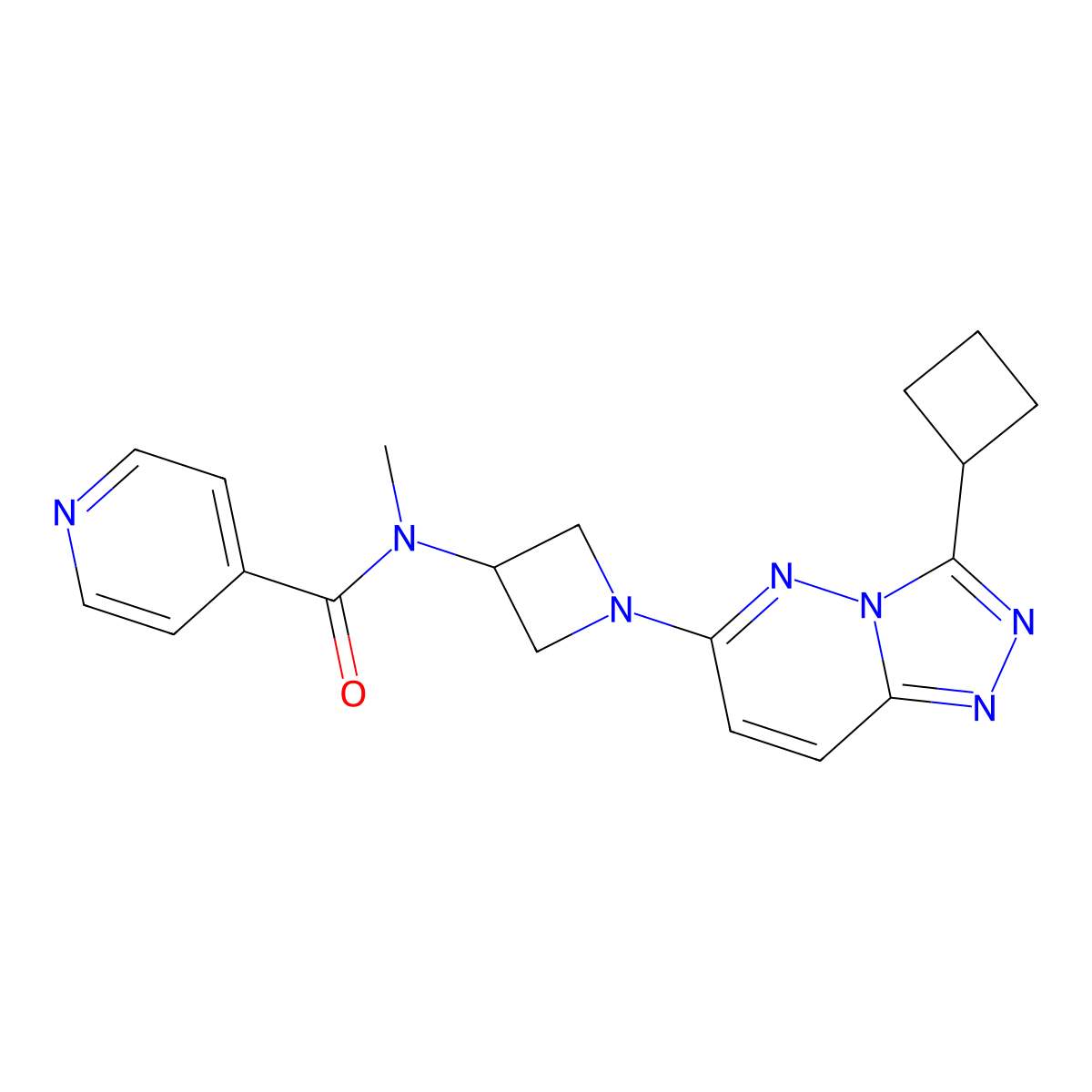 N-(1-(3-cyclobutyl-[1,2,4]triazolo[4,3-b]pyridazin-6-yl)azetidin-3-yl)-N-methylisonicotinamide molecular structure, CAS 2319640-18-9