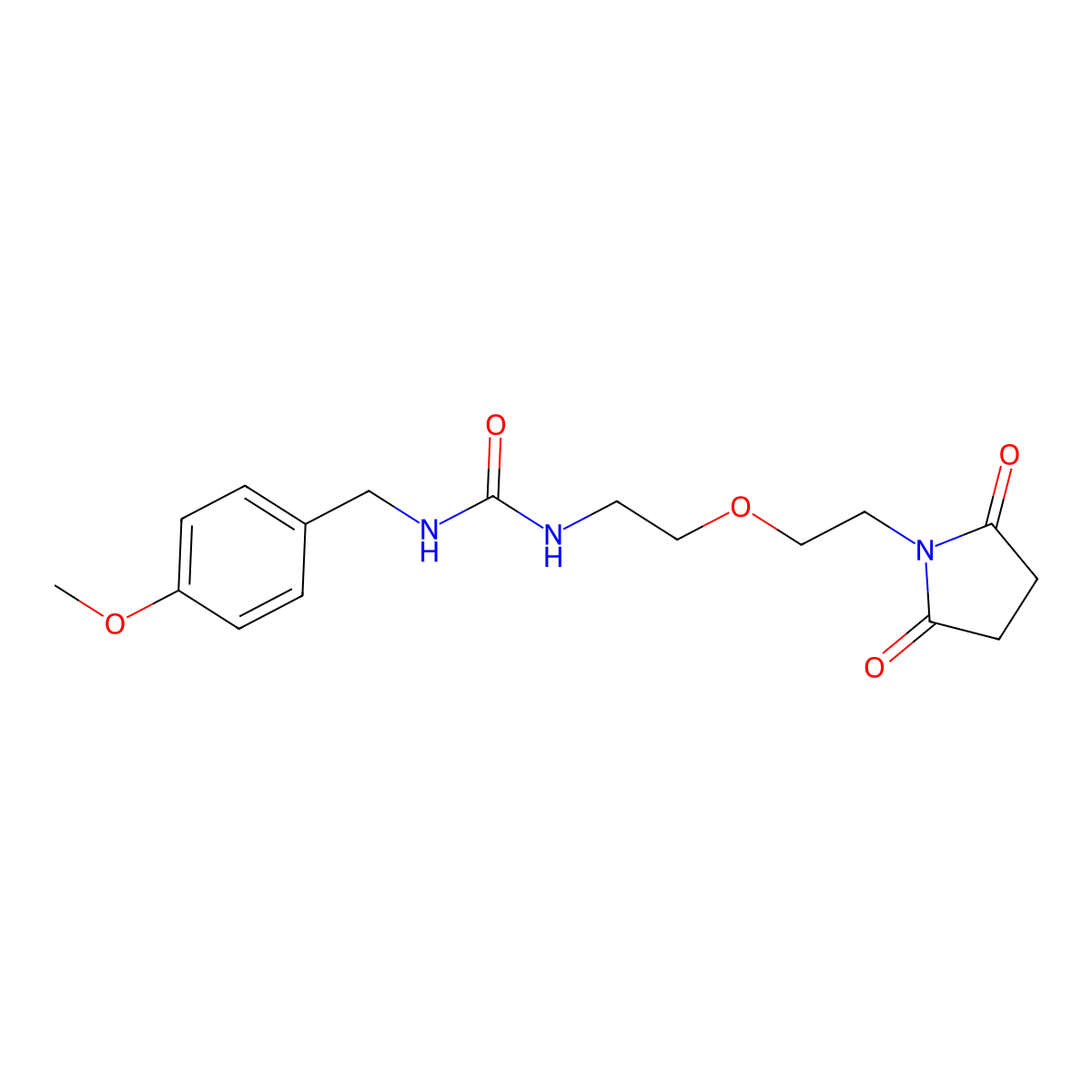 1-(2-(2-(2,5-Dioxopyrrolidin-1-yl)ethoxy)ethyl)-3-(4-methoxybenzyl)urea molecular structure, CAS 2319640-44-1