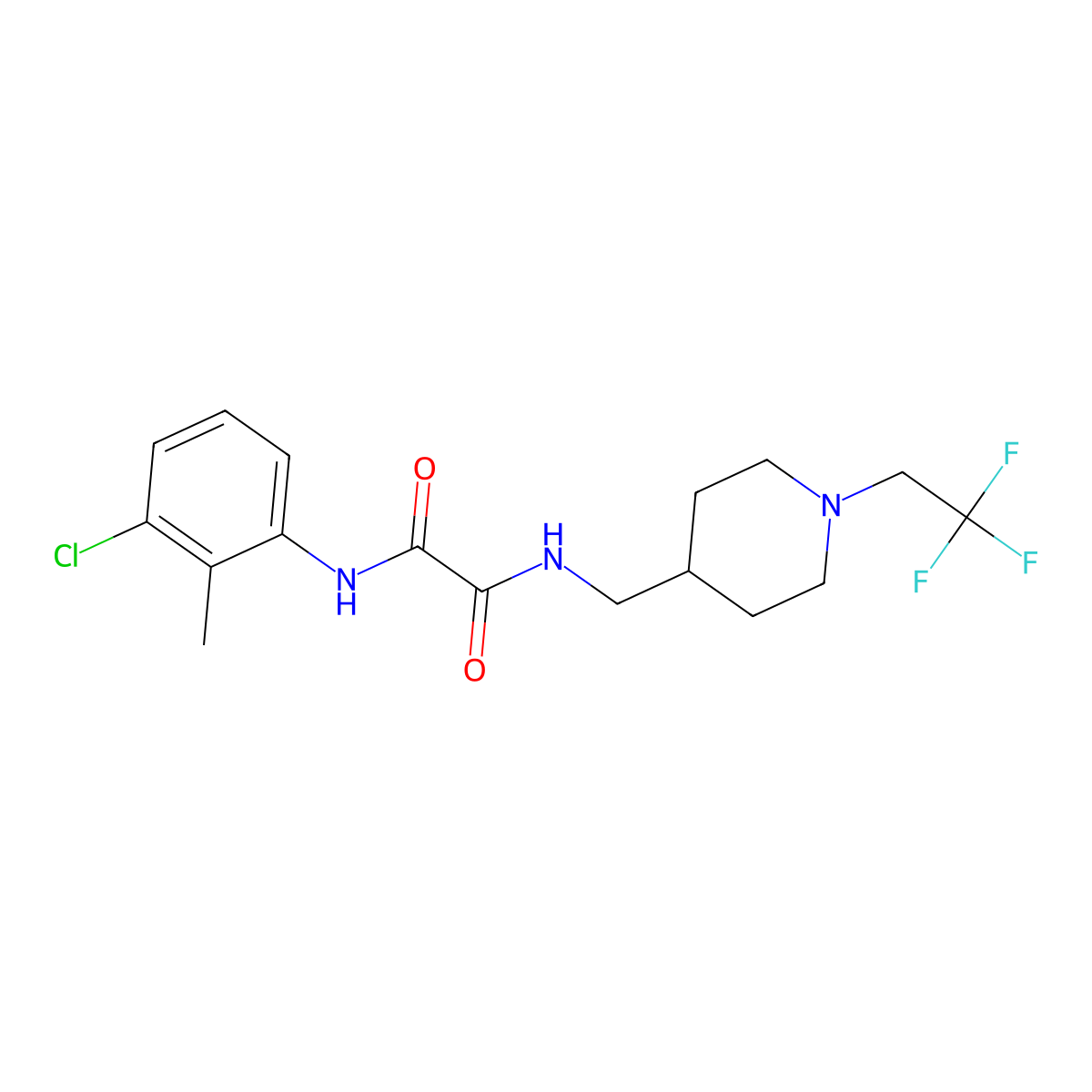N-(3-chloro-2-methylphenyl)-N'-{[1-(2,2,2-trifluoroethyl)piperidin-4-yl]methyl}ethanediamide molecular structure, CAS 2319640-67-8