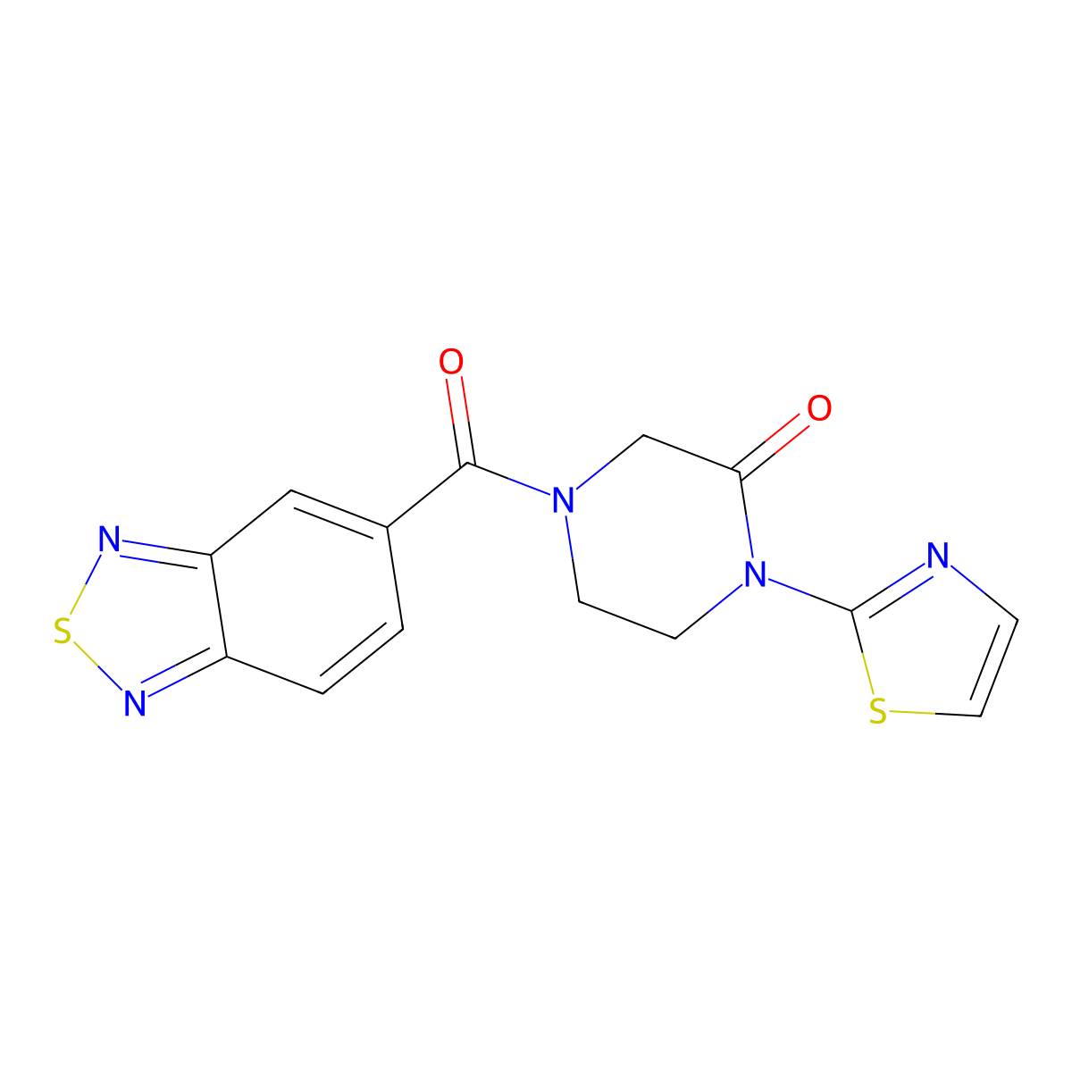4-(2,1,3-Benzothiadiazole-5-carbonyl)-1-(1,3-thiazol-2-yl)piperazin-2-one molecular structure, CAS 2319641-19-3