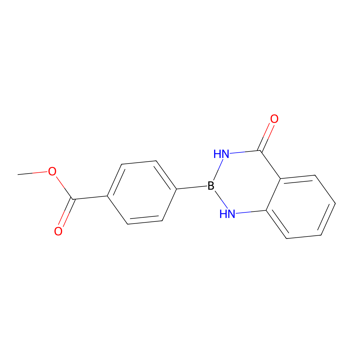 Methyl 4-(4-oxo-3,4-dihydrobenzo[d][1,3,2]diazaborinin-2(1H)-yl)benzoate molecular structure, CAS 2319681-80-4