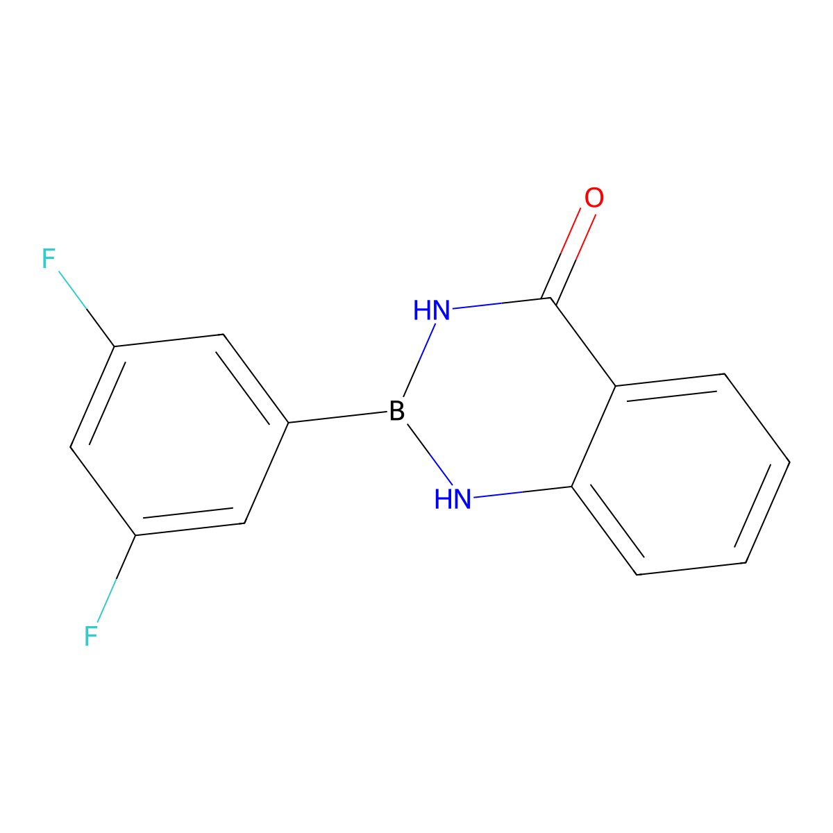 2-(3,5-Difluorophenyl)-2,3-dihydrobenzo[D][1,3,2]diazaborinin-4(1H)-one molecular structure, CAS 2319686-59-2