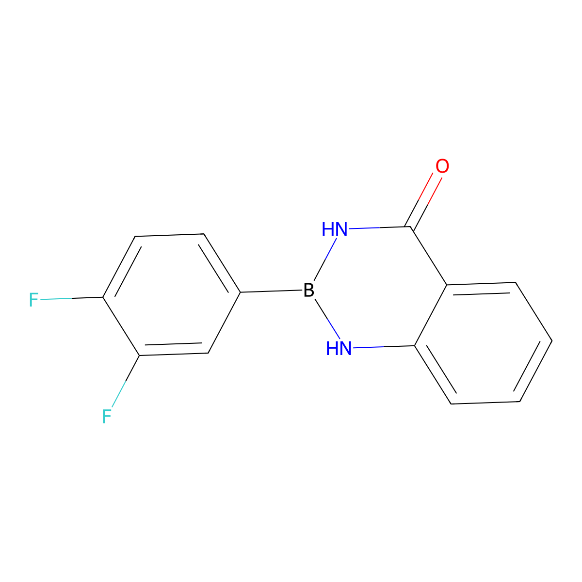 2-(3,4-Difluorophenyl)-2,3-dihydrobenzo[D][1,3,2]diazaborinin-4(1H)-one molecular structure, CAS 2319688-17-8