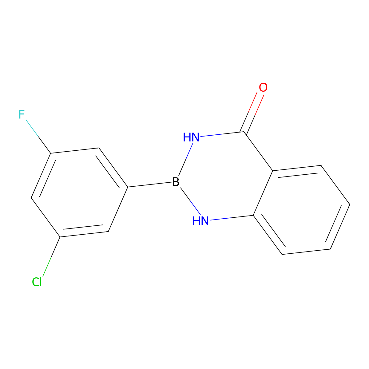 2-(3-Chloro-5-fluorophenyl)-2,3-dihydrobenzo[D][1,3,2]diazaborinin-4(1H)-one molecular structure, CAS 2319688-43-0