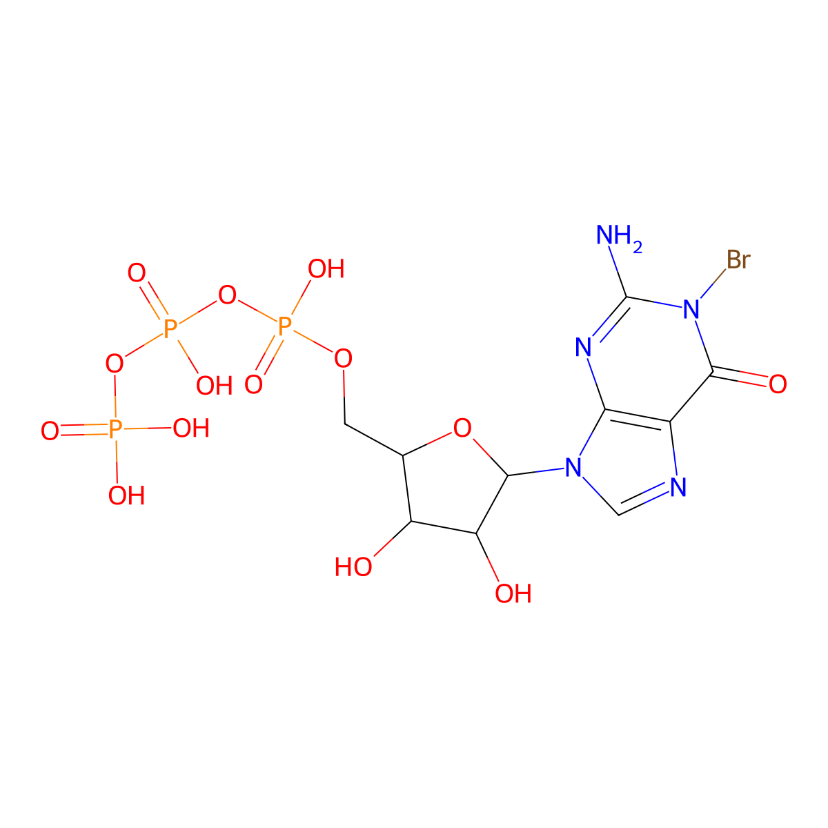 8-Bromoguanosine triphosphate molecular structure, CAS 23197-98-0