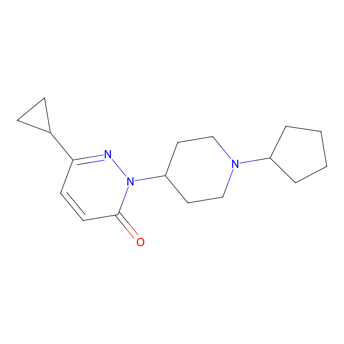 2-(1-Cyclopentylpiperidin-4-yl)-6-cyclopropyl-2,3-dihydropyridazin-3-one molecular structure, CAS 2319717-32-1