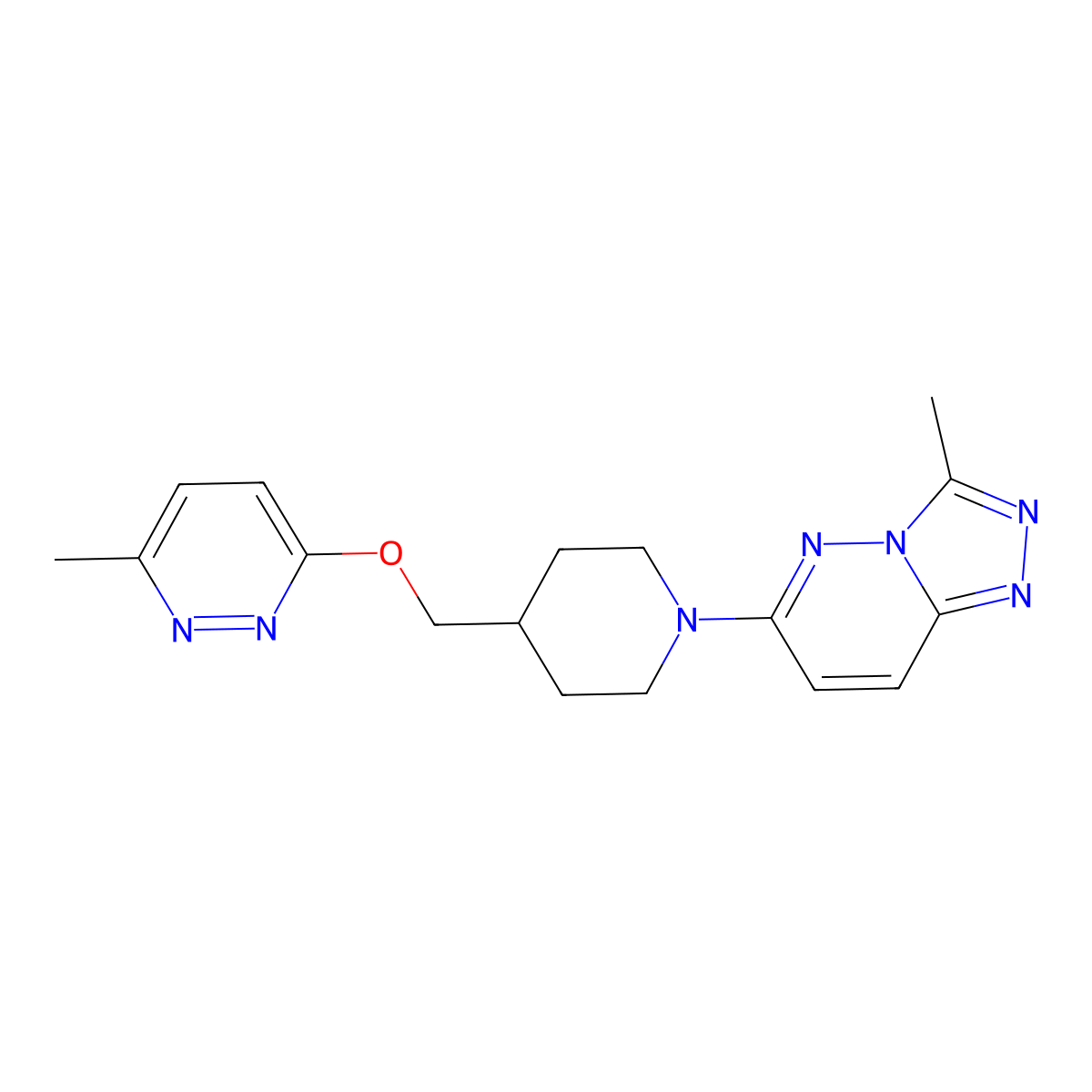 3-Methyl-6-[(1-{3-methyl-[1,2,4]triazolo[4,3-b]pyridazin-6-yl}piperidin-4-yl)methoxy]pyridazine molecular structure, CAS 2319717-84-3