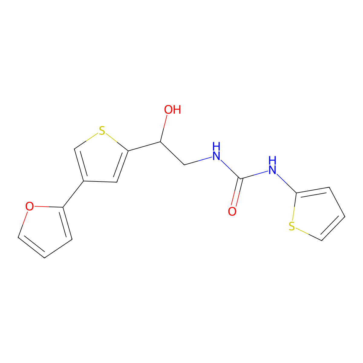 3-{2-[4-(Furan-2-yl)thiophen-2-yl]-2-hydroxyethyl}-1-(thiophen-2-yl)urea molecular structure, CAS 2319717-97-8
