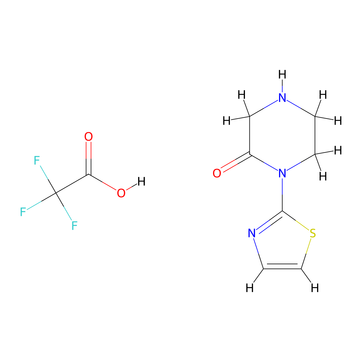 1-(1,3-Thiazol-2-yl)piperazin-2-one; trifluoroacetic acid molecular structure, CAS 2319718-83-5