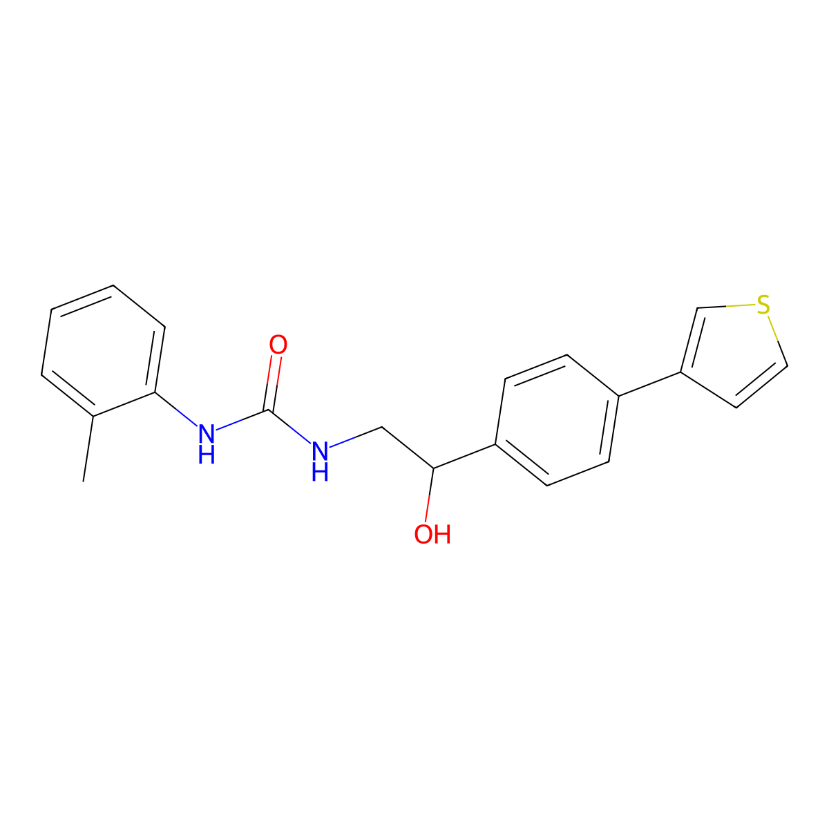 1-{2-Hydroxy-2-[4-(thiophen-3-yl)phenyl]ethyl}-3-(2-methylphenyl)urea molecular structure, CAS 2319719-13-4