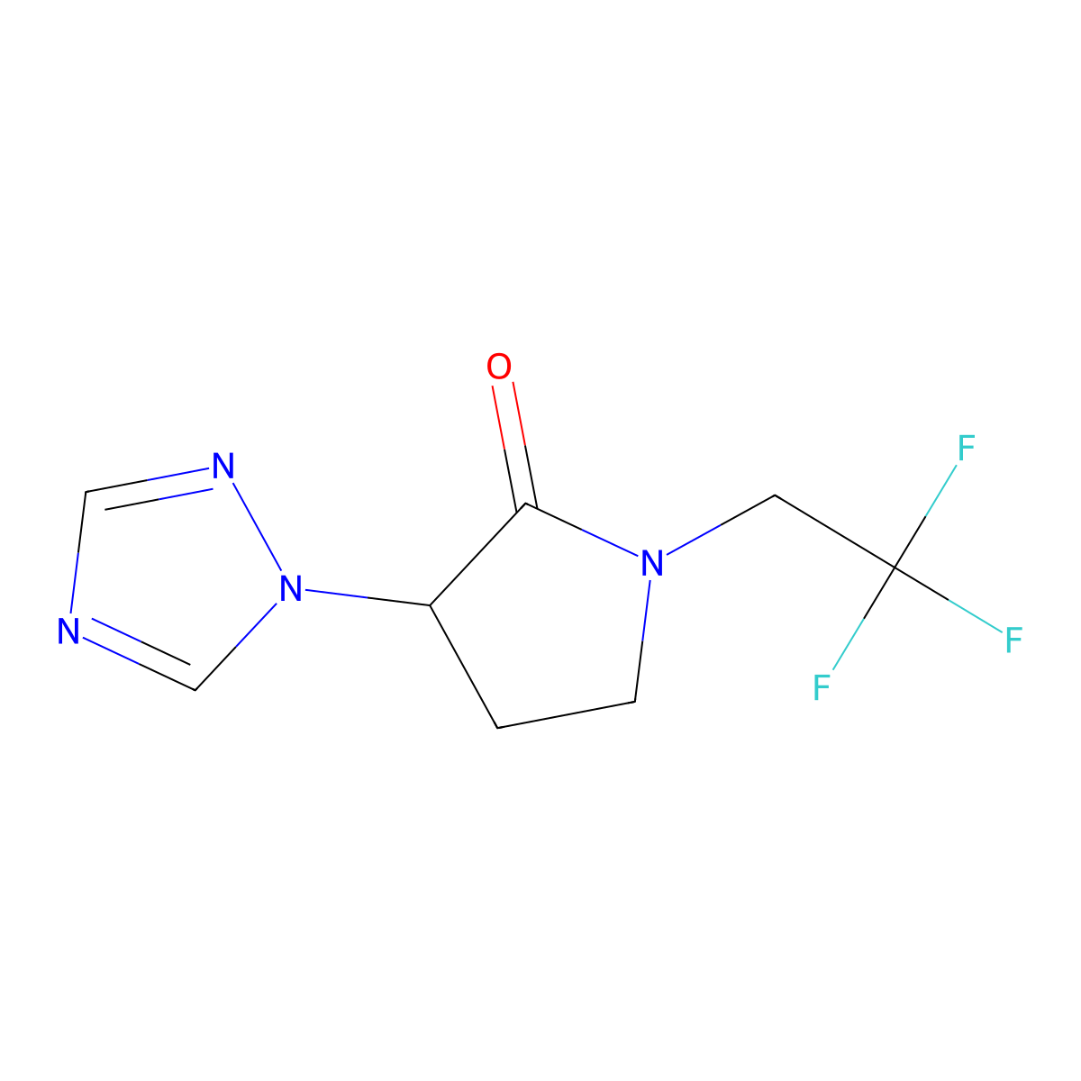 3-(1,2,4-Triazol-1-yl)-1-(2,2,2-trifluoroethyl)pyrrolidin-2-one molecular structure, CAS 2319719-33-8