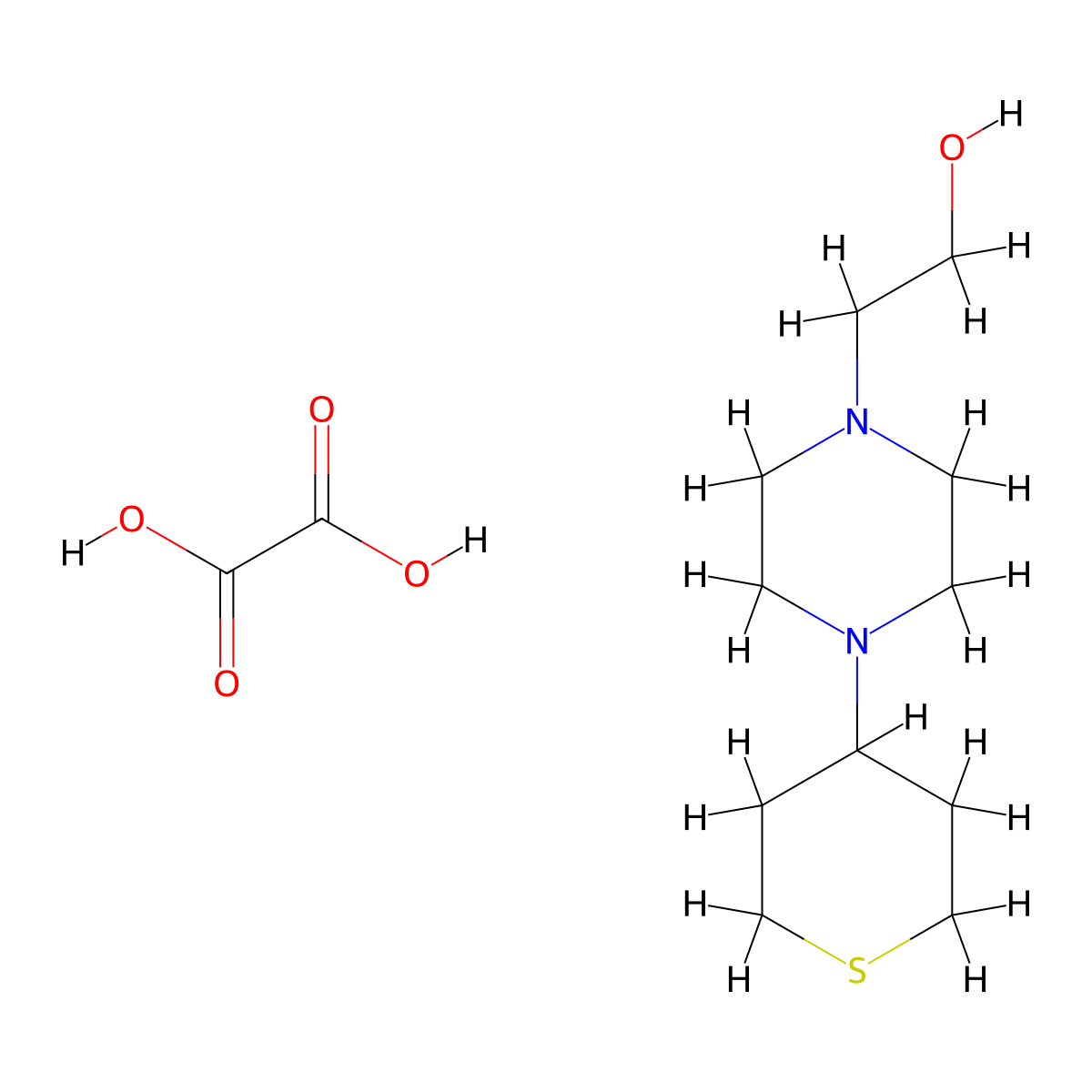 2-[4-(Thian-4-yl)piperazin-1-yl]ethan-1-ol; oxalic acid molecular structure, CAS 2319719-72-5