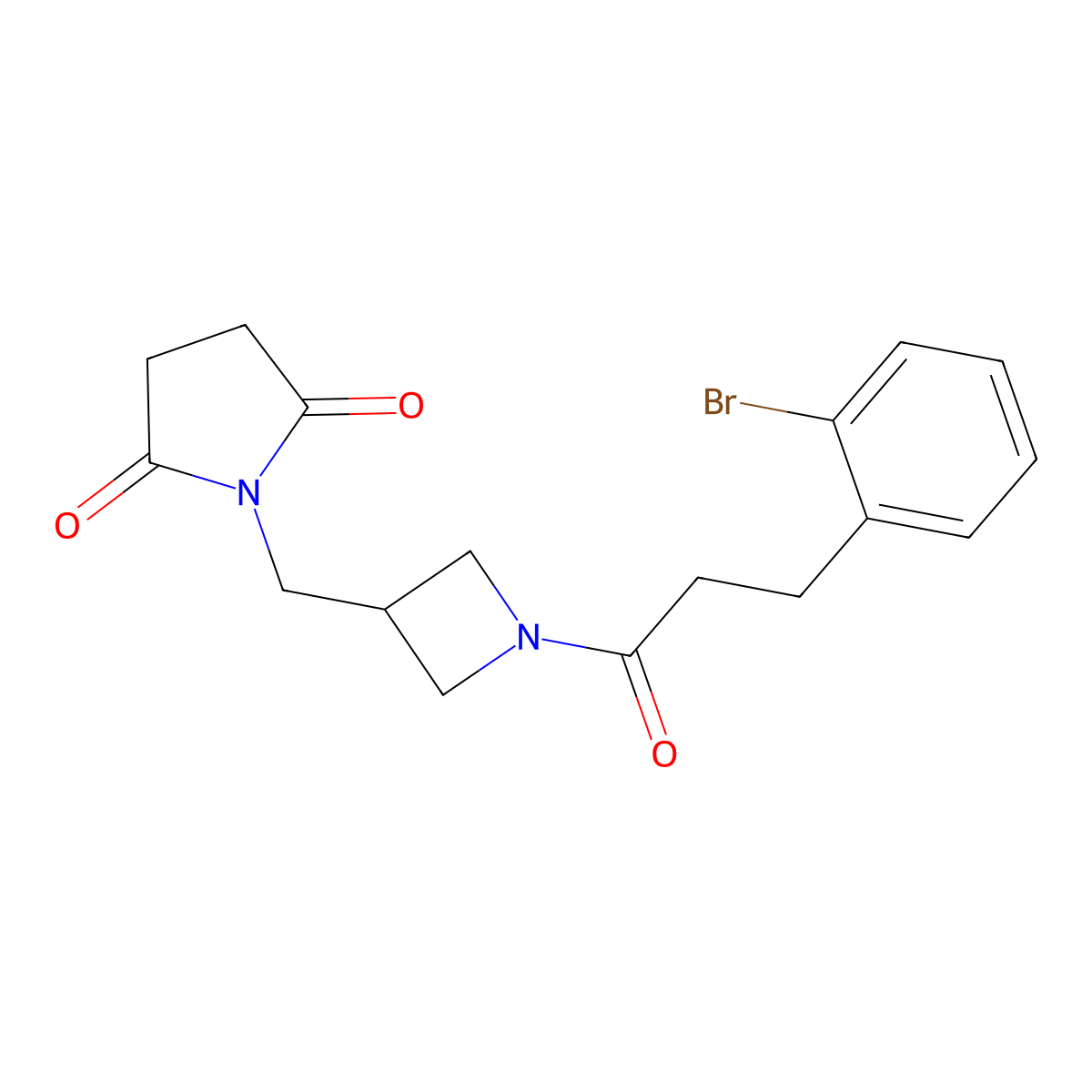 1-((1-(3-(2-Bromophenyl)propanoyl)azetidin-3-yl)methyl)pyrrolidine-2,5-dione molecular structure, CAS 2319720-60-8