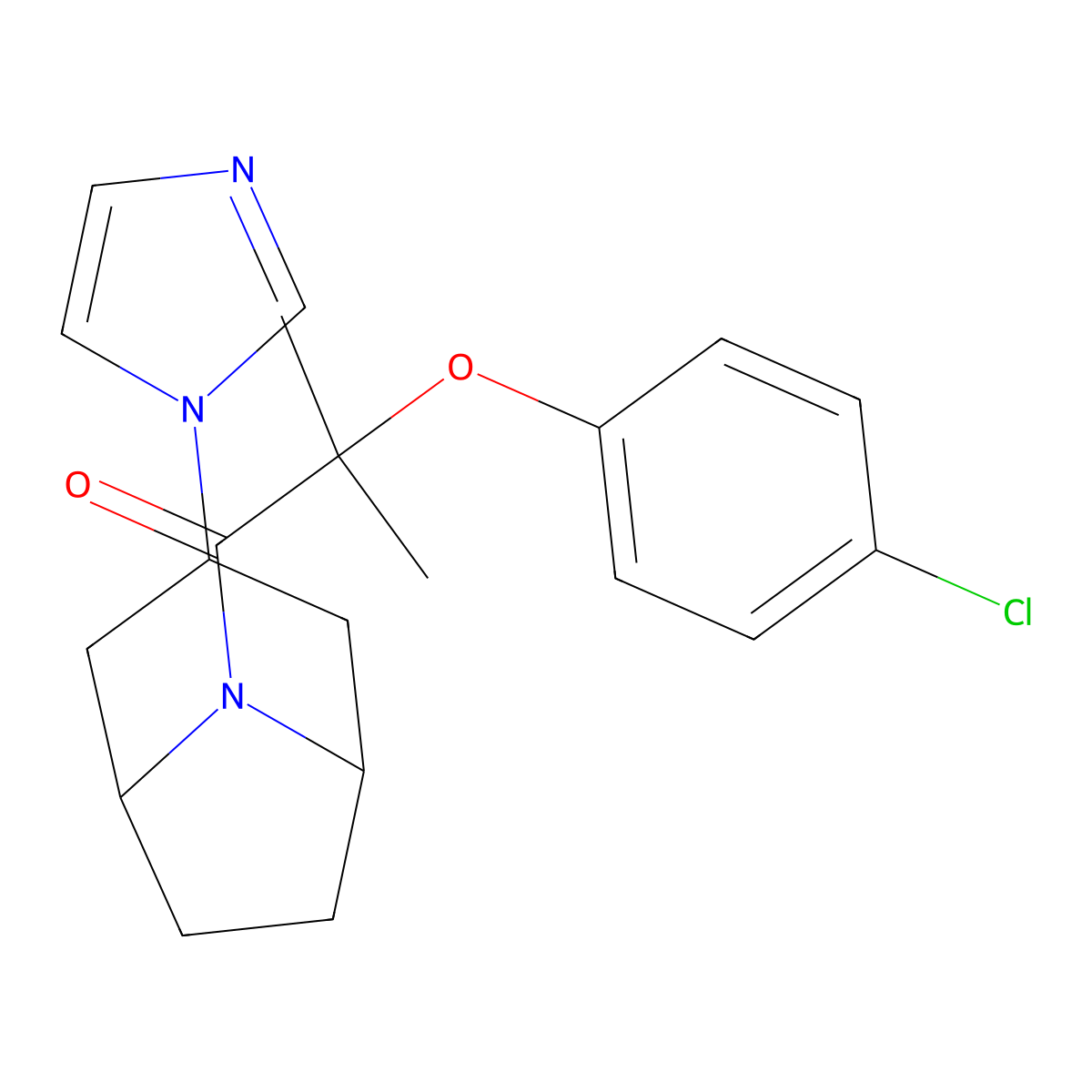 2-(4-chlorophenoxy)-1-[3-(1H-imidazol-1-yl)-8-azabicyclo[3.2.1]octan-8-yl]-2-methylpropan-1-one molecular structure, CAS 2319720-88-0