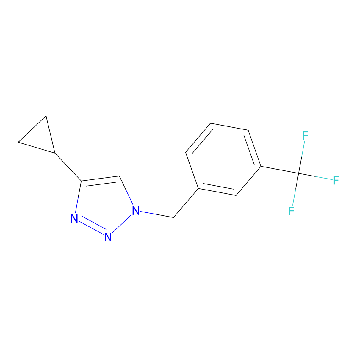 4-cyclopropyl-1-{[3-(trifluoromethyl)phenyl]methyl}-1H-1,2,3-triazole molecular structure, CAS 2319720-96-0