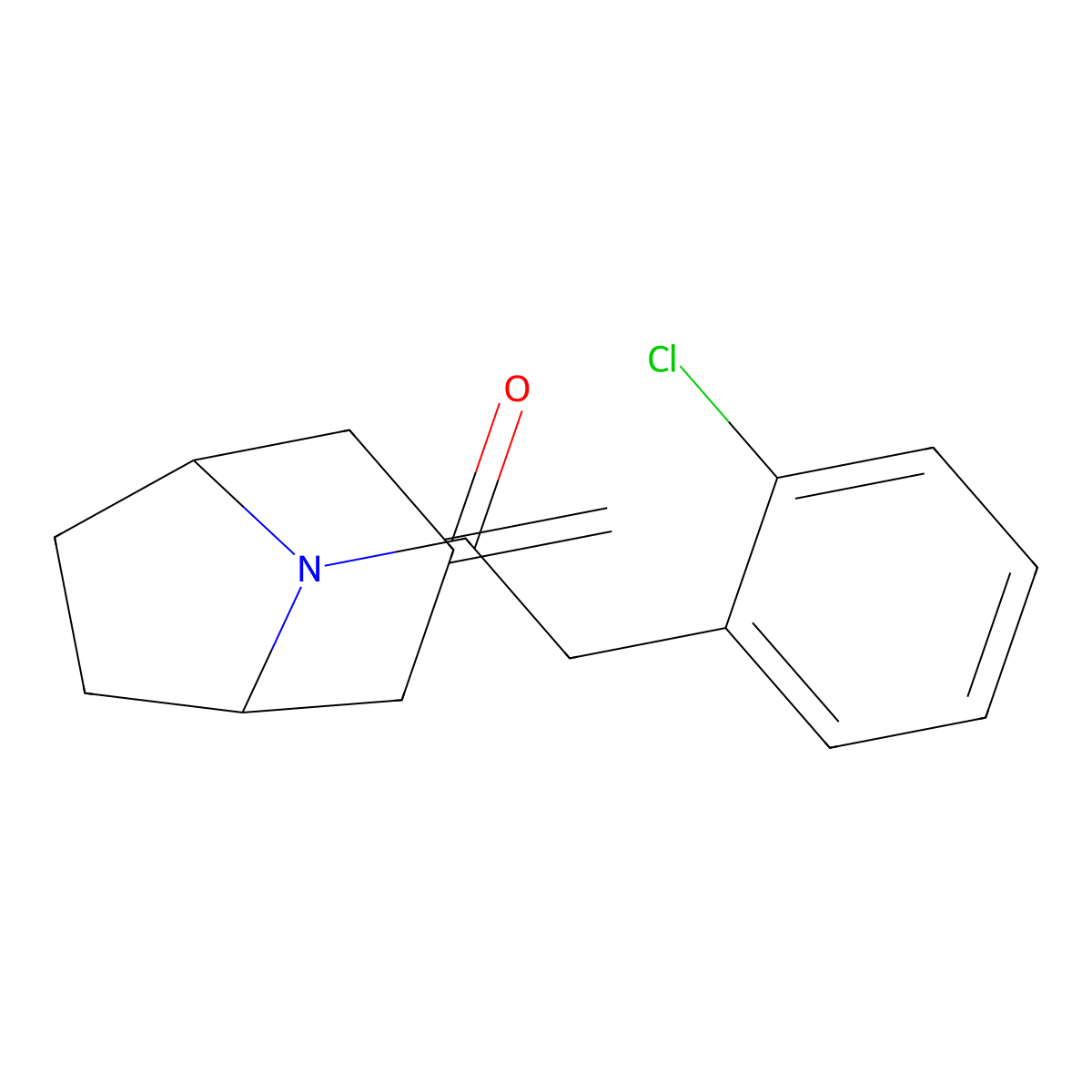 2-(2-Chlorophenyl)-1-{3-methylidene-8-azabicyclo[3.2.1]octan-8-yl}ethan-1-one molecular structure, CAS 2319721-01-0