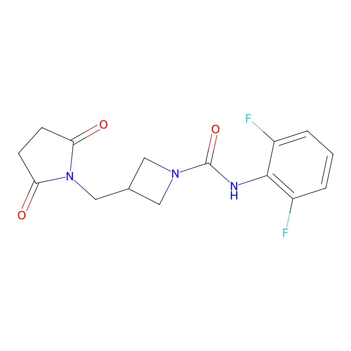 N-(2,6-Difluorophenyl)-3-[(2,5-dioxopyrrolidin-1-yl)methyl]azetidine-1-carboxamide molecular structure, CAS 2319721-19-0