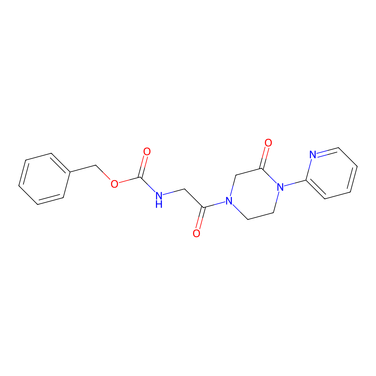 benzyl N-{2-oxo-2-[3-oxo-4-(pyridin-2-yl)piperazin-1-yl]ethyl}carbamate molecular structure, CAS 2319722-21-7