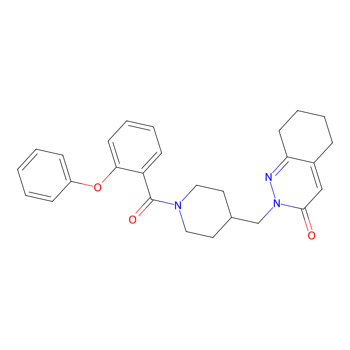 2-{[1-(2-Phenoxybenzoyl)piperidin-4-yl]methyl}-2,3,5,6,7,8-hexahydrocinnolin-3-one molecular structure, CAS 2319722-31-9