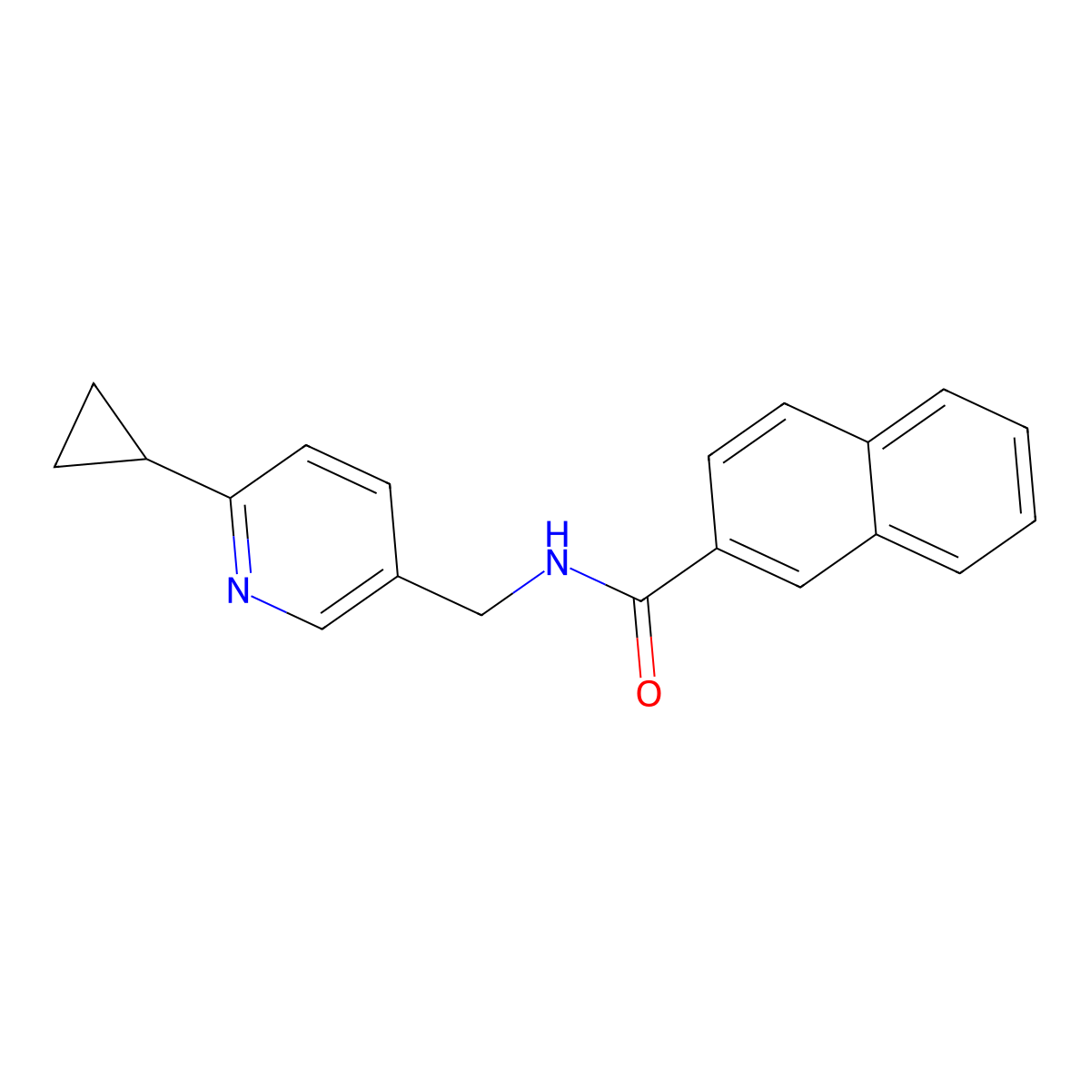 N-((6-cyclopropylpyridin-3-yl)methyl)-2-naphthamide molecular structure, CAS 2319722-55-7