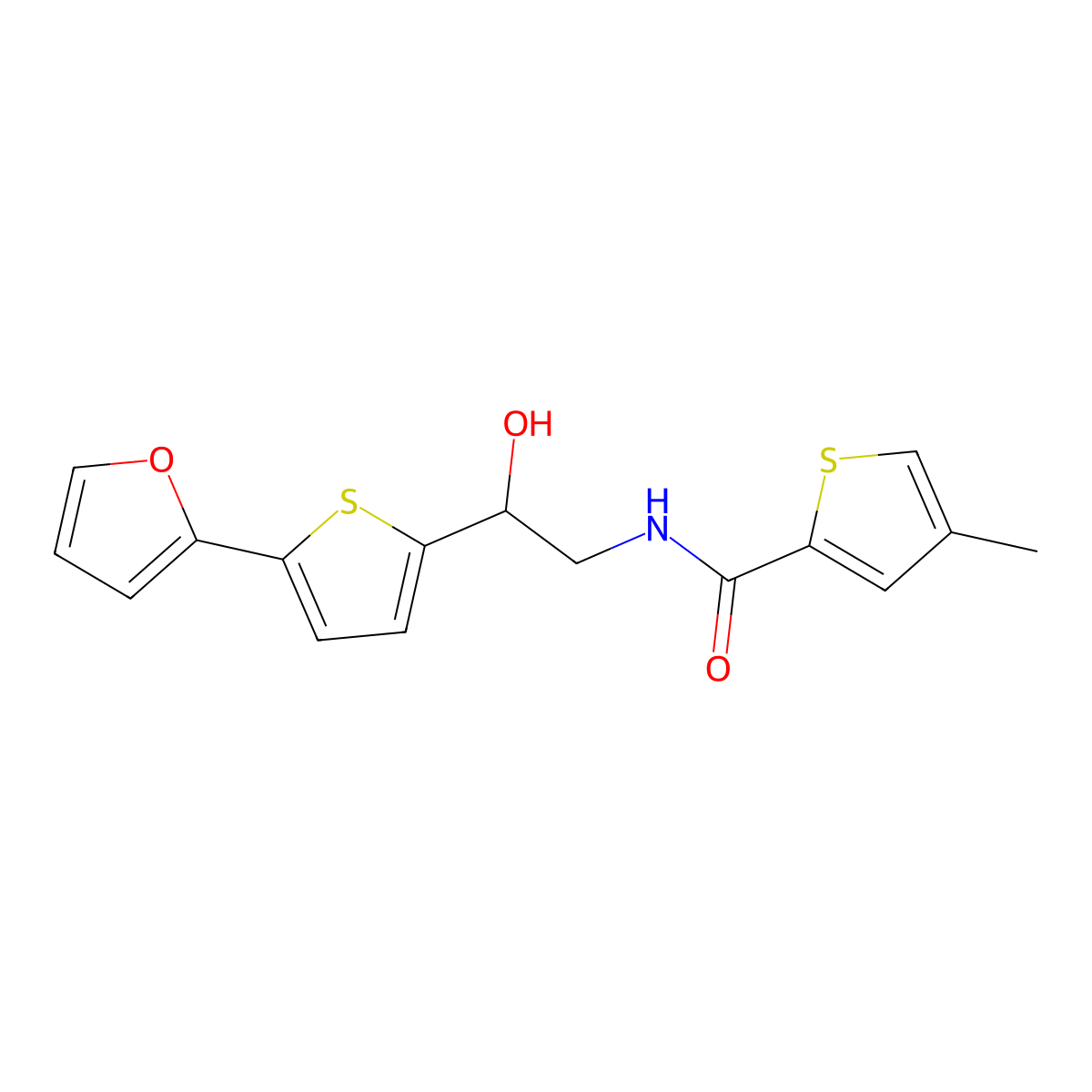 N-{2-[5-(furan-2-yl)thiophen-2-yl]-2-hydroxyethyl}-4-methylthiophene-2-carboxamide molecular structure, CAS 2319722-59-1