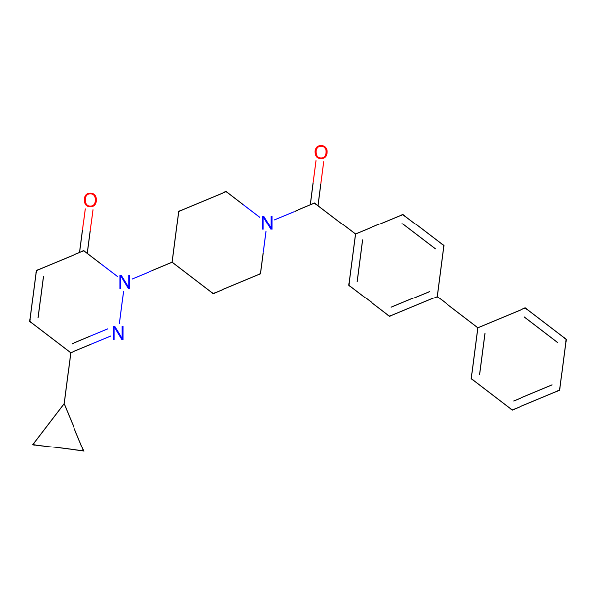 2-(1-{[1,1'-Biphenyl]-4-carbonyl}piperidin-4-yl)-6-cyclopropyl-2,3-dihydropyridazin-3-one molecular structure, CAS 2319722-97-7