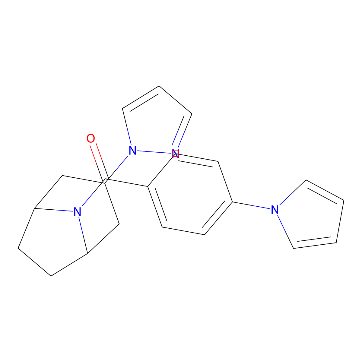 3-(1H-pyrazol-1-yl)-8-[4-(1H-pyrrol-1-yl)benzoyl]-8-azabicyclo[3.2.1]octane molecular structure, CAS 2319723-23-2