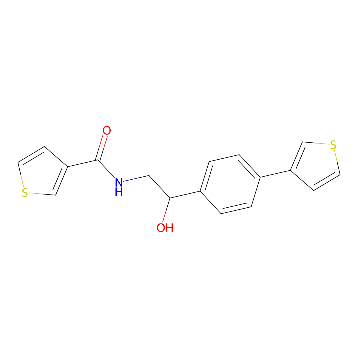 N-{2-hydroxy-2-[4-(thiophen-3-yl)phenyl]ethyl}thiophene-3-carboxamide molecular structure, CAS 2319723-56-1