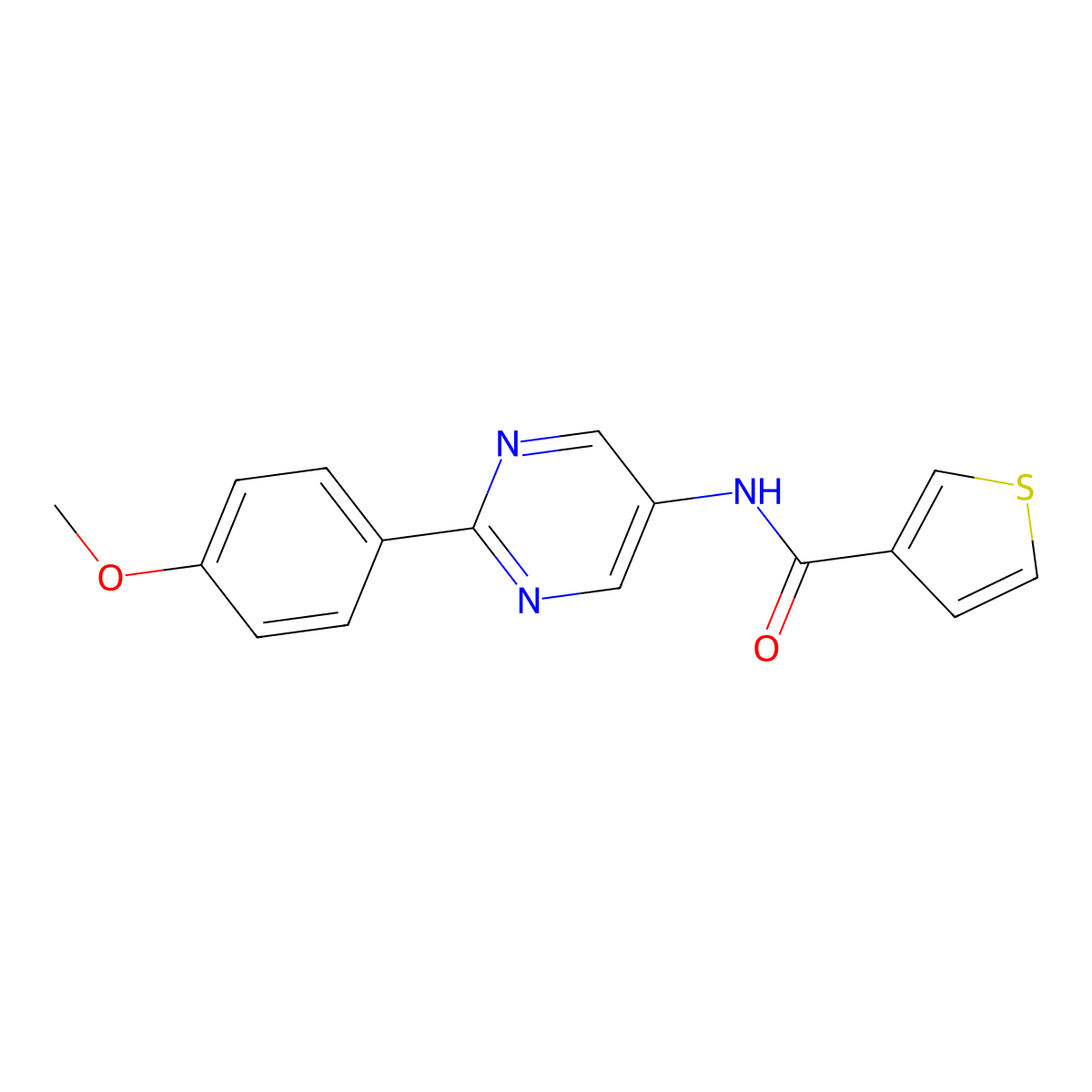 N-[2-(4-Methoxyphenyl)pyrimidin-5-yl]thiophene-3-carboxamide molecular structure, CAS 2319723-60-7
