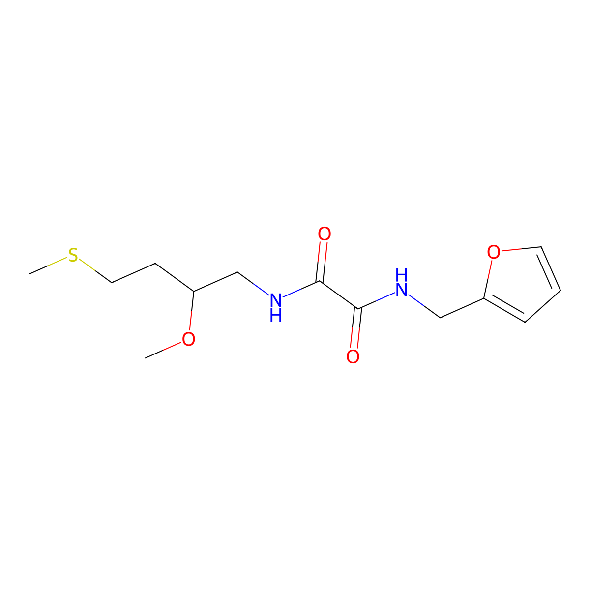 N'-[(furan-2-yl)methyl]-N-[2-methoxy-4-(methylsulfanyl)butyl]ethanediamide molecular structure, CAS 2319723-66-3
