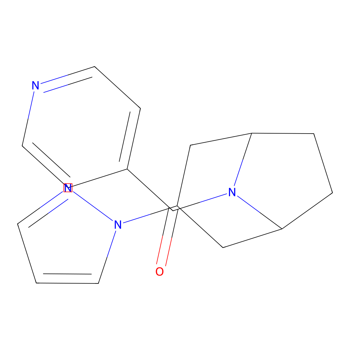 3-(1H-pyrazol-1-yl)-8-(pyridine-4-carbonyl)-8-azabicyclo[3.2.1]octane molecular structure, CAS 2319723-97-0