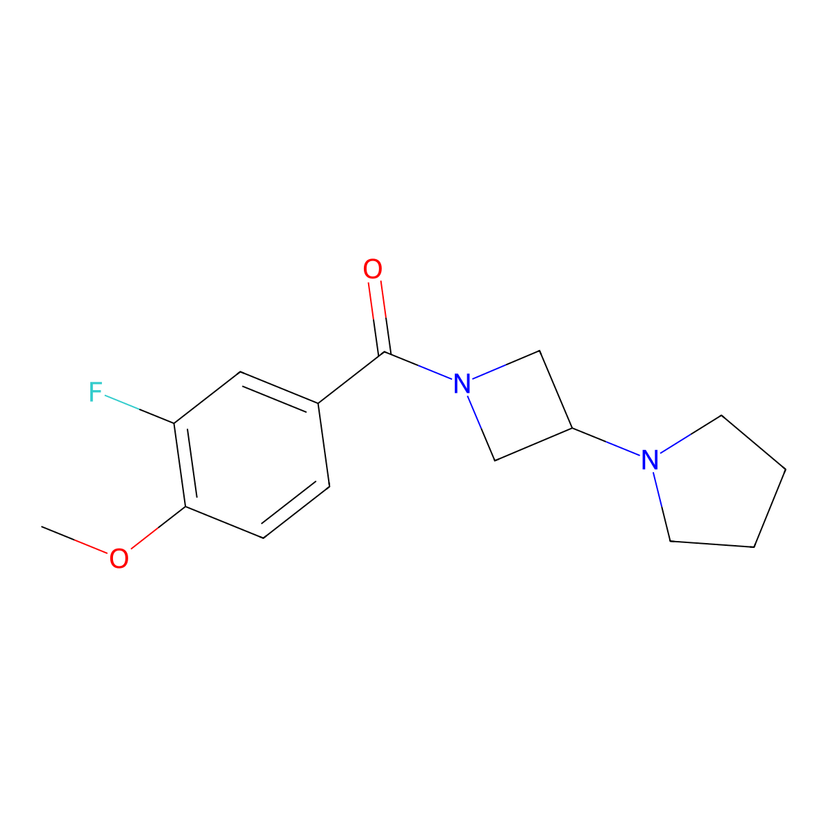 1-[1-(3-Fluoro-4-methoxybenzoyl)azetidin-3-yl]pyrrolidine molecular structure, CAS 2319724-42-8