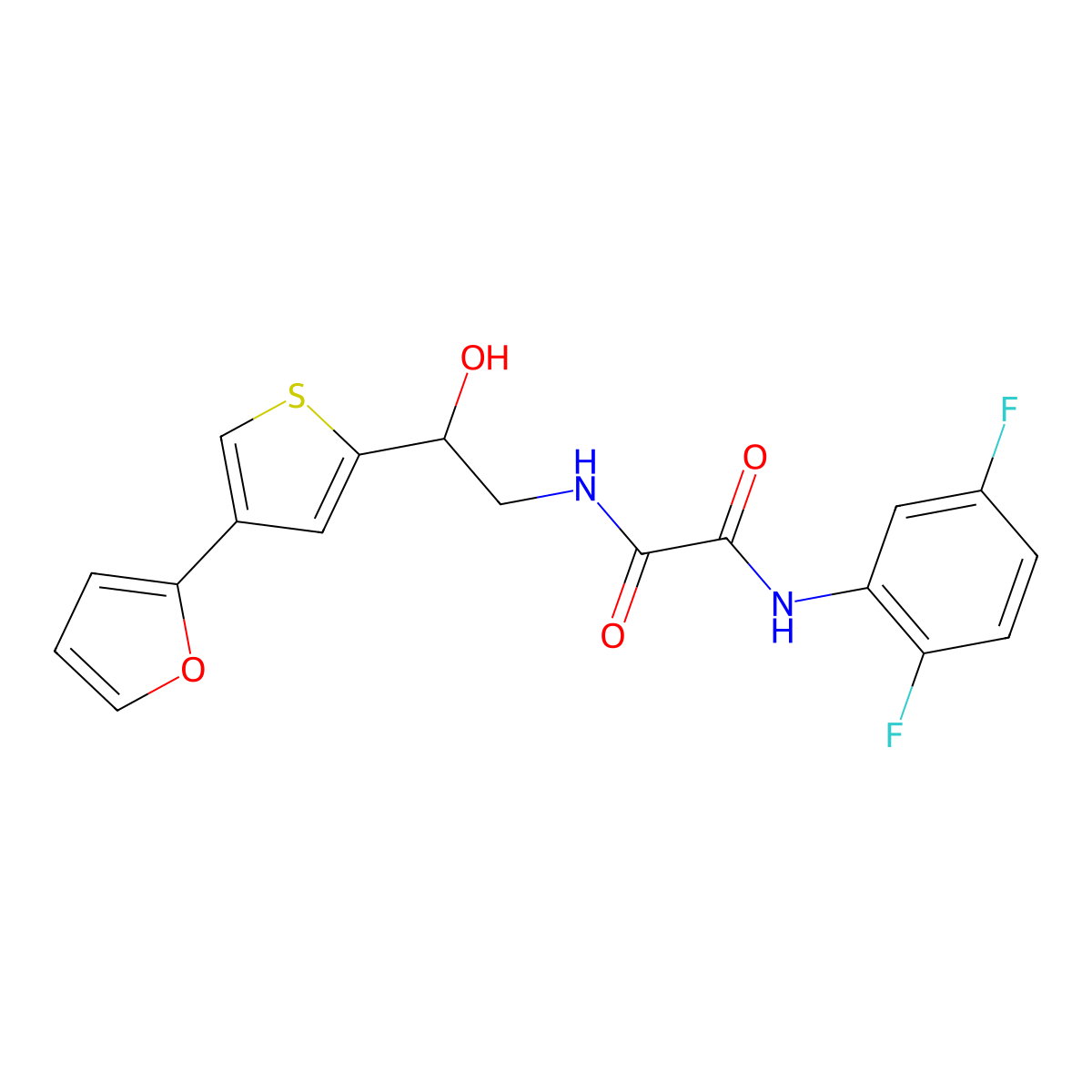 N'-(2,5-difluorophenyl)-N-{2-[4-(furan-2-yl)thiophen-2-yl]-2-hydroxyethyl}ethanediamide molecular structure, CAS 2319724-48-4
