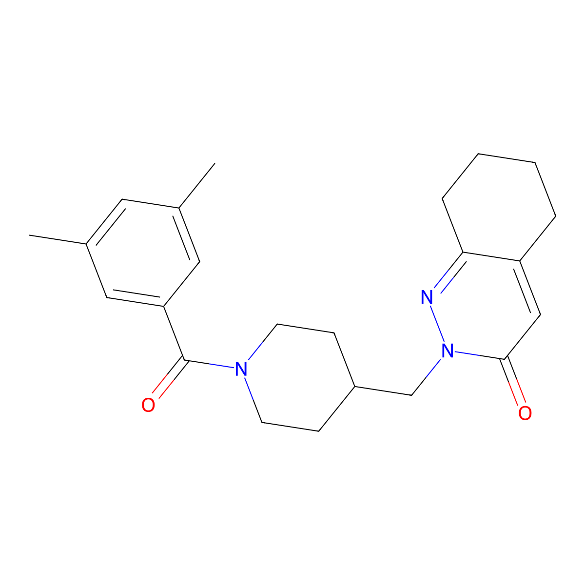 2-{[1-(3,5-Dimethylbenzoyl)piperidin-4-yl]methyl}-2,3,5,6,7,8-hexahydrocinnolin-3-one molecular structure, CAS 2319725-49-8