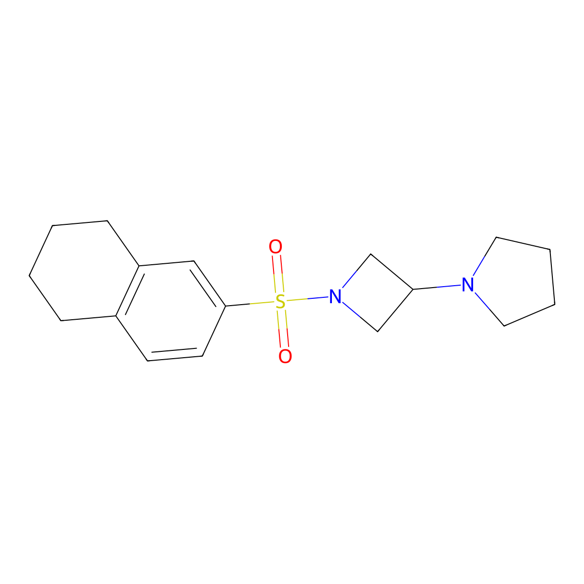 1-[1-(5,6,7,8-Tetrahydronaphthalene-2-sulfonyl)azetidin-3-yl]pyrrolidine molecular structure, CAS 2319727-31-4