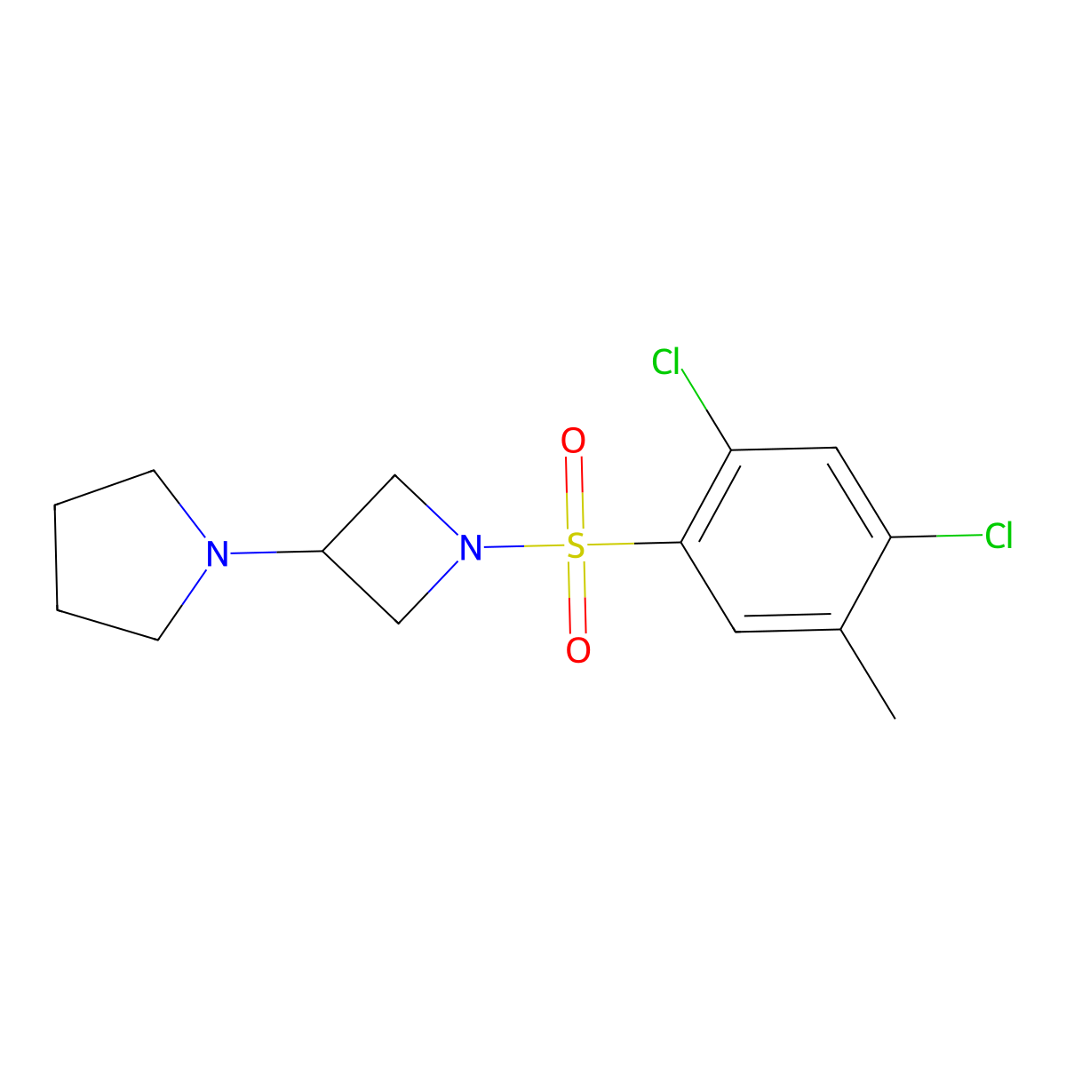 1-[1-(2,4-Dichloro-5-methylbenzenesulfonyl)azetidin-3-yl]pyrrolidine molecular structure, CAS 2319727-54-1