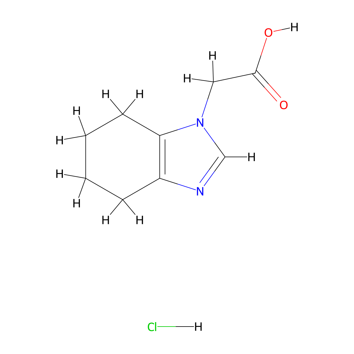 2-(4,5,6,7-tetrahydro-1H-1,3-benzodiazol-1-yl)acetic acid hydrochloride molecular structure, CAS 2319754-84-0