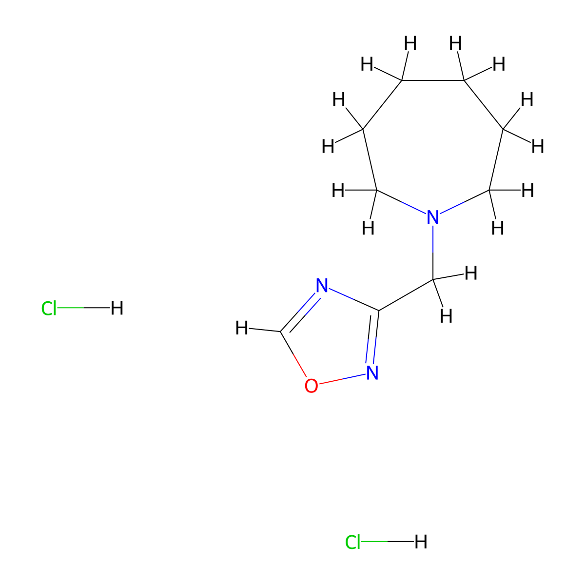 3-(Azepan-1-ylmethyl)-1,2,4-oxadiazole dihydrochloride molecular structure, CAS 2319755-16-1