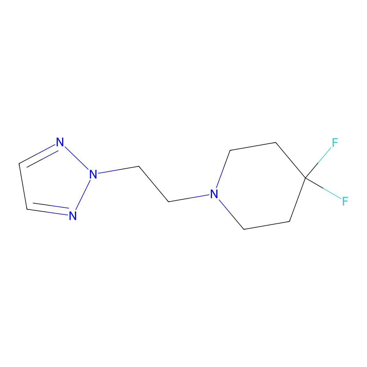 1-(2-(2H-1,2,3-triazol-2-yl)ethyl)-4,4-difluoropiperidine molecular structure, CAS 2319763-64-7