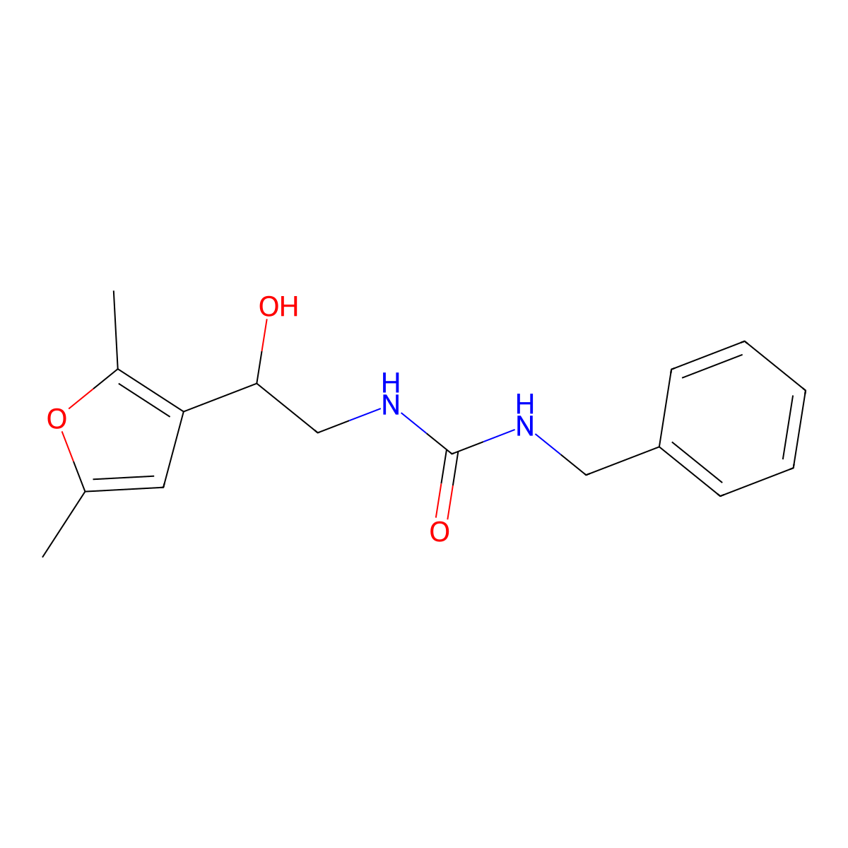 1-Benzyl-3-[2-(2,5-dimethylfuran-3-yl)-2-hydroxyethyl]urea molecular structure, CAS 2319783-05-4