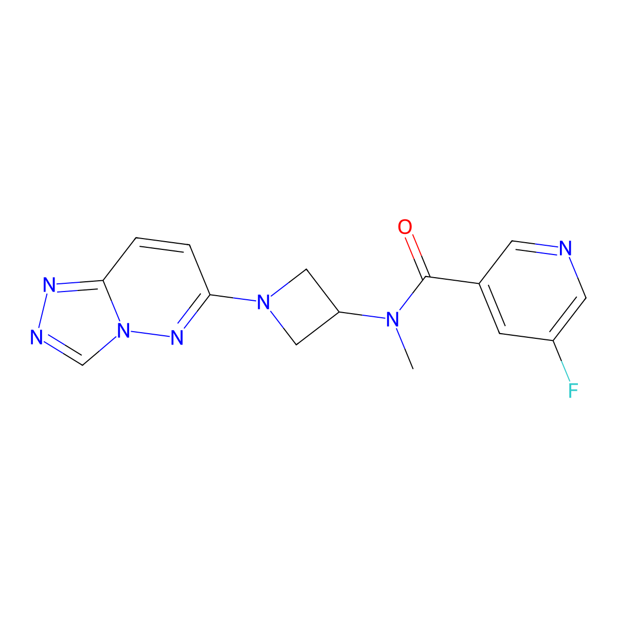 5-fluoro-N-methyl-N-(1-{[1,2,4]triazolo[4,3-b]pyridazin-6-yl}azetidin-3-yl)pyridine-3-carboxamide molecular structure, CAS 2319783-57-6