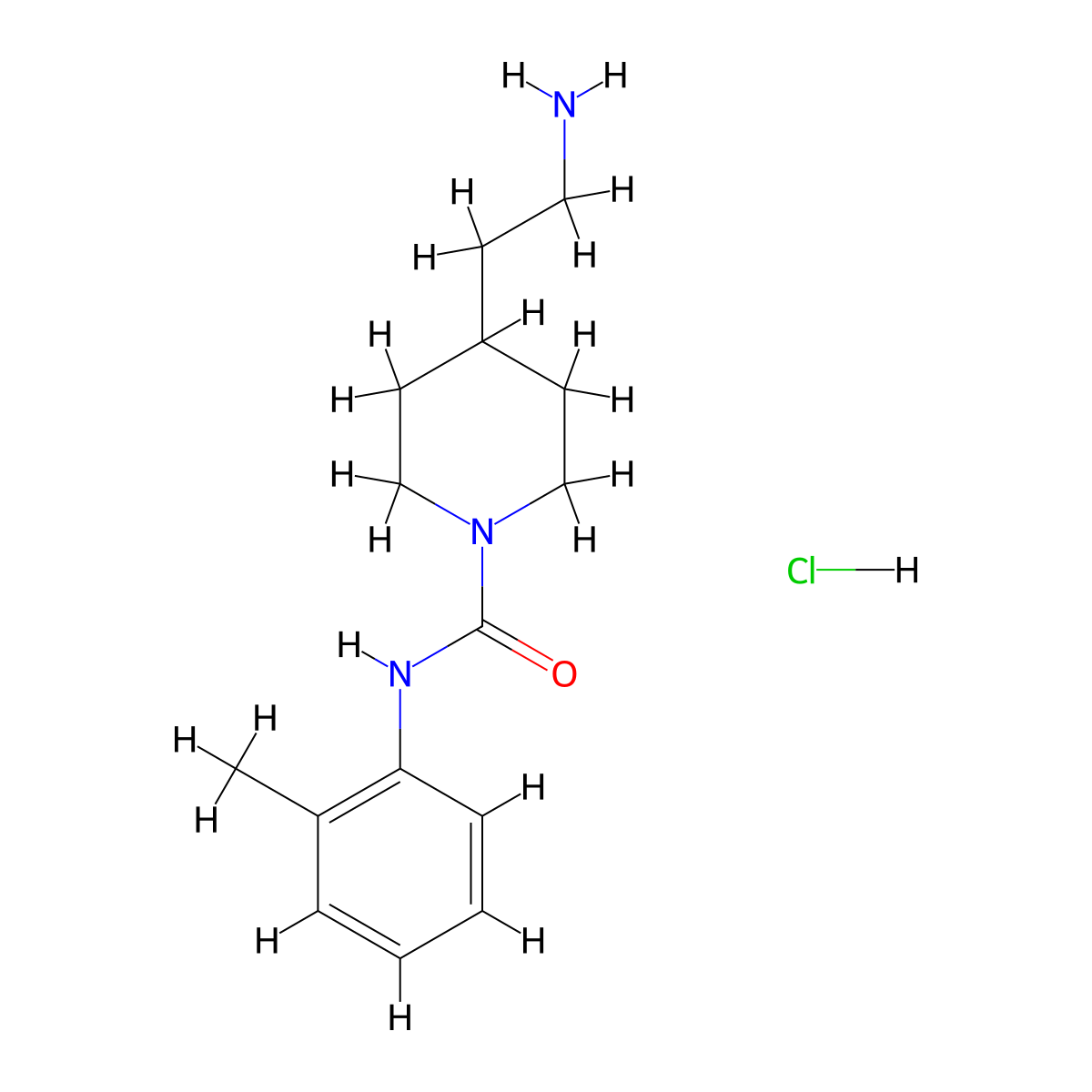 4-(2-aminoethyl)-N-(o-tolyl)piperidine-1-carboxamide hydrochloride molecular structure, CAS 2319783-68-9