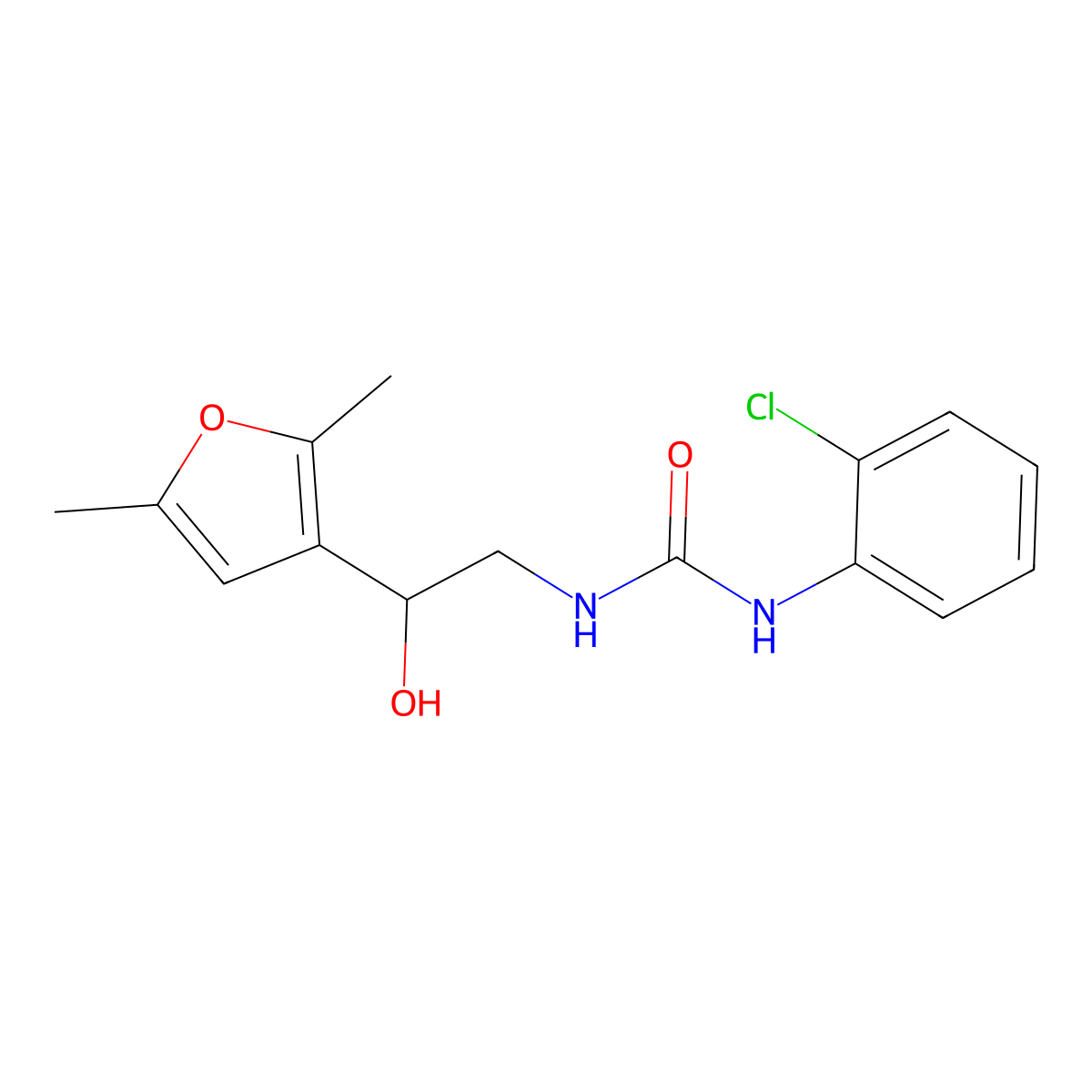 1-(2-Chlorophenyl)-3-[2-(2,5-dimethylfuran-3-yl)-2-hydroxyethyl]urea molecular structure, CAS 2319783-73-6