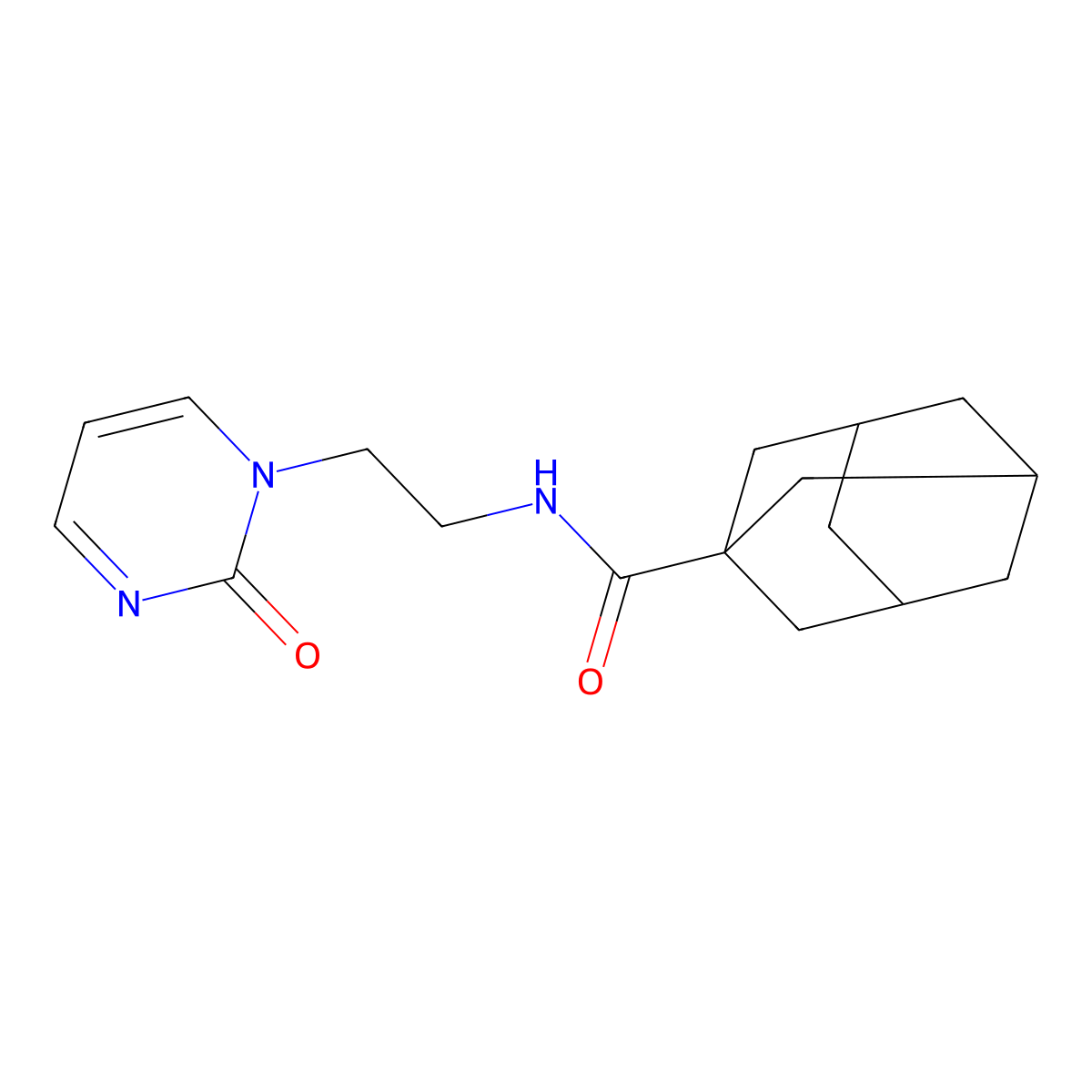 (3r,5r,7r)-N-(2-(2-oxopyrimidin-1(2H)-yl)ethyl)adamantane-1-carboxamide molecular structure, CAS 2319784-69-3