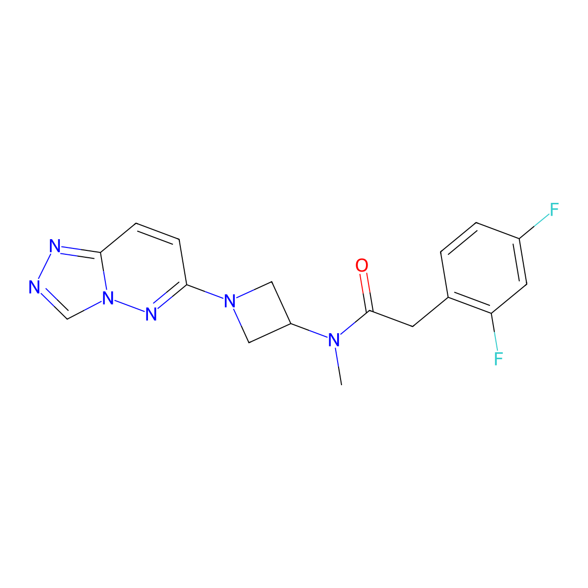 N-(1-([1,2,4]triazolo[4,3-b]pyridazin-6-yl)azetidin-3-yl)-2-(2,4-difluorophenyl)-N-methylacetamide molecular structure, CAS 2319785-48-1