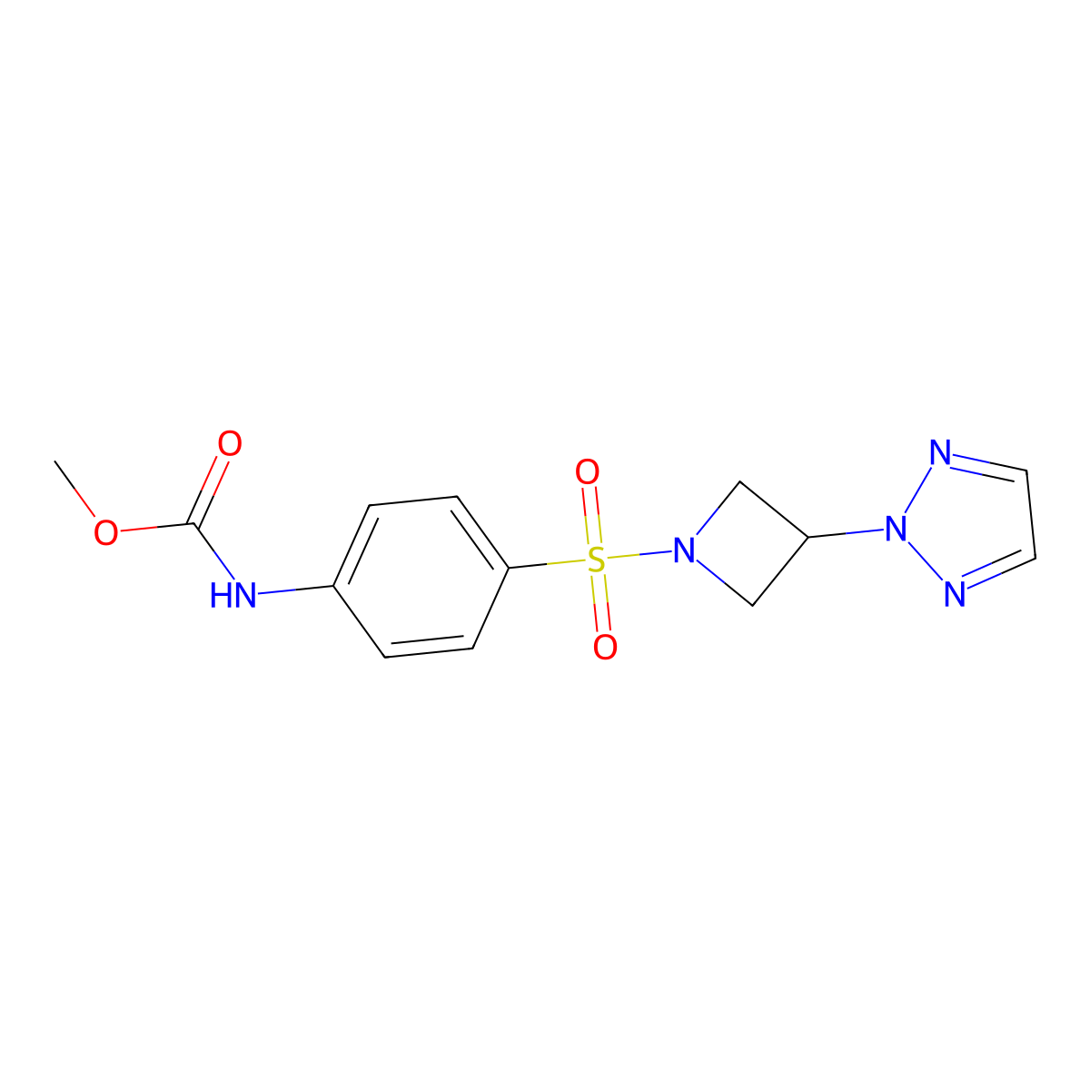 methyl (4-((3-(2H-1,2,3-triazol-2-yl)azetidin-1-yl)sulfonyl)phenyl)carbamate molecular structure, CAS 2319785-96-9