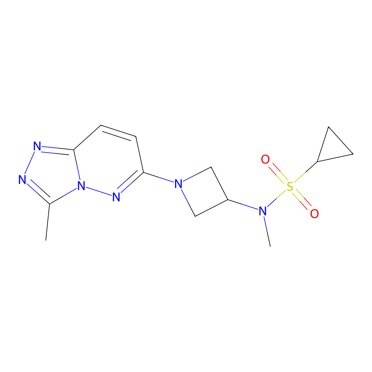 N-methyl-N-(1-{3-methyl-[1,2,4]triazolo[4,3-b]pyridazin-6-yl}azetidin-3-yl)cyclopropanesulfonamide molecular structure, CAS 2319786-30-4