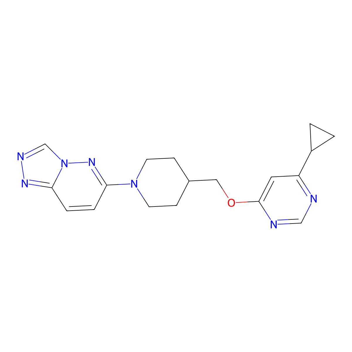 4-Cyclopropyl-6-[(1-{[1,2,4]triazolo[4,3-b]pyridazin-6-yl}piperidin-4-yl)methoxy]pyrimidine molecular structure, CAS 2319786-32-6